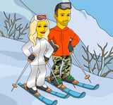 Skifahrer Karikatur