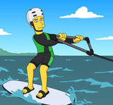 Wakeboarder Gift - Custom Portrait from Photo as Yellow Character / wakeboarding gift