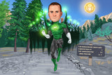 Green Lantern Portrait from your photo / Green Lantern art / Green Lantern gift / Green Lantern invite / Hal Jordan