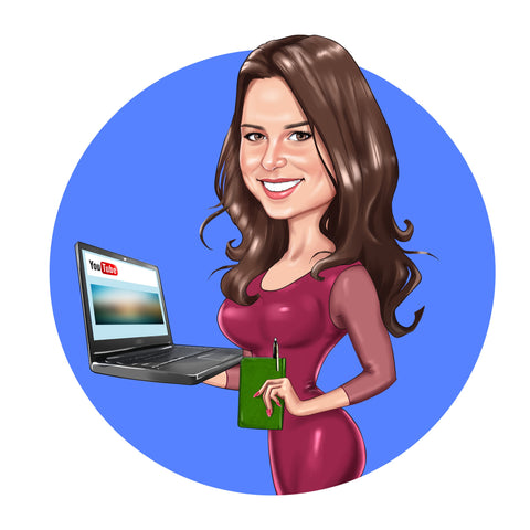 Blogger Logo - custom portrait for your business logo / writer logo / author logo / blog logo / vlogger logo