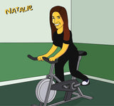 Spin Instructor Gift - Custom Portrait as Yellow Character / Peloton instructor / Spin class gift / Spinning Instructor