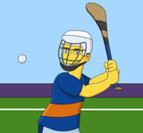 Hurling Player Gift - Custom Portrait from Photo as Yellow Character / Hurling coach gift