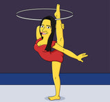 Rhythmic Gymnast Gift - Custom Portrait from Photo as Yellow Character / Rhythmic Gymnastics art