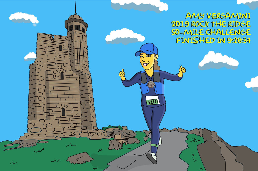 Ultramarathonläufer Karikatur