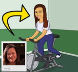 Spin Instructor Gift - Custom Portrait as Yellow Character / Peloton instructor / Spin class gift / Spinning Instructor