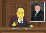 Judge Gift  - Custom Portrait as Yellow Cartoon Character / Gift For Judge / Judge Gift Idea / Judge Cartoon / Judge Caricature