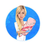 Midwife Logo - custom portrait for your business logo / birth coach logo
