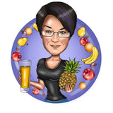 Food Blog Logo - custom portrait for your business logo / Organic Food Logo / Food blogger / Vegan logo / Healthy food logo