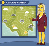 Weather Broadcater Gift - Custom Portrait as Cartoon Character, weather reporter, broadcast meteorologist, weather presenter, weather girl