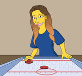 Air Hockey Player Gift - Custom Portrait from Photo as Yellow Character / Air Hockey gift / Table Hockey