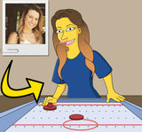 Air Hockey Player Gift - Custom Portrait from Photo as Yellow Character / Air Hockey gift / Table Hockey