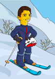 Skifahrer Karikatur