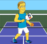 Pickleball Player Gift - Custom Portrait from Photo as Yellow Character / funny pickleball gift