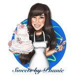 Cake Decorator Logo - custom portrait for your business logo, cake business logo, cake decorating logo, mixer logo, cake maker logo