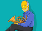 French Horn Player Gift - Portrait as Cartoon Character / French Horn Art / French Horn Gift / French Horn instrument
