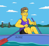 Rowing Gift - Custom Portrait from Photo as Yellow Character / rower gift / rowing team gift / rowing coach