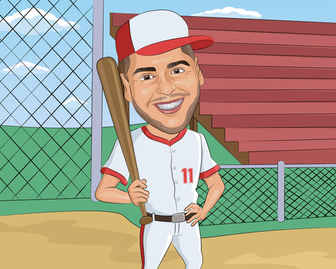 Baseballtrainer Karikatur
