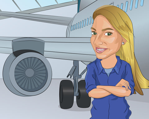 Luftfahrttechniker Karikatur