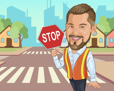 Verkehrspolizei Karikatur
