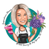 Gardener Logo - custom cartoon portrait for your business logo / plant logo / botanical logo / greenery business logo / gardening logo