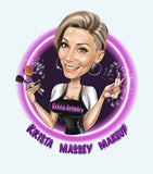 Makeup Artist Logo Design - custom cartoon portrait for your business logo / make up artist logo / makeup logo / makeup artist branding