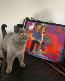 Cat lover gift - bespoke cat portrait / cat lady gift / crazy cat lady gift / cat dad gift