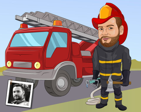 Feuerwehr Karikatur
