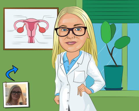 Gynäkologin Karikatur