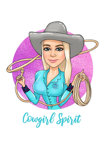 Cowgirl Logo Design - custom portrait logo for your business