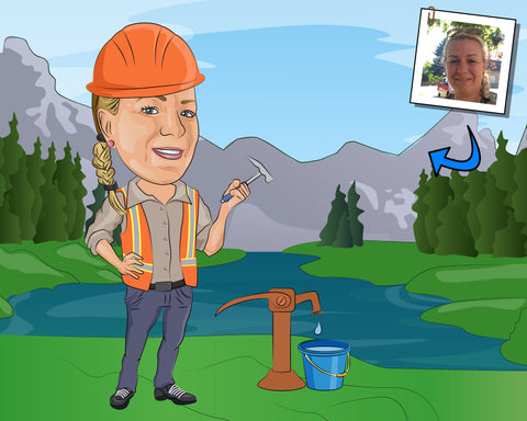 Hydrogeologe Karikatur