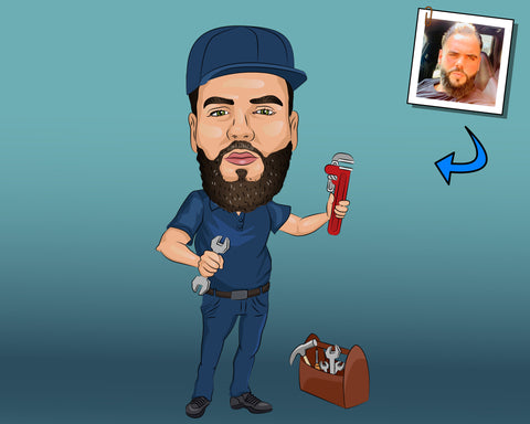 Mechaniker Karikatur