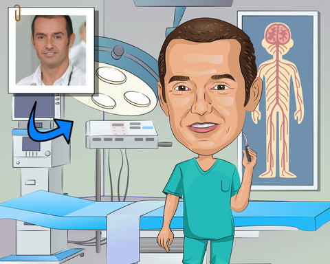Neurochirurg Karikatur