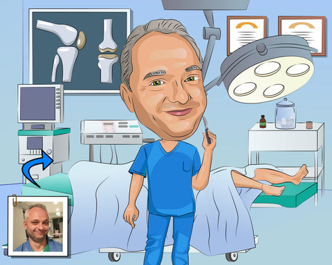 Orthopäde Arzt Karikatur