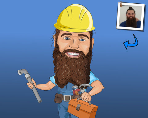 Installateur Karikatur / Sanitärtechniker Karikatur