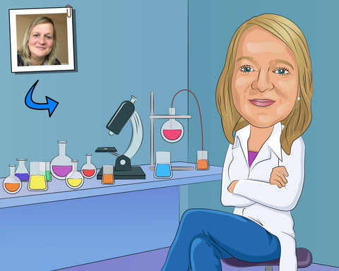 Mikrobiologe Karikatur