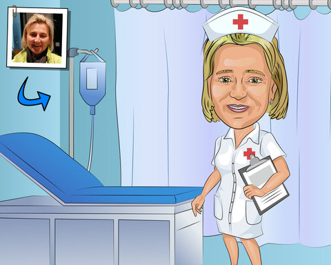 Krankenschwester Karikatur, Karikatur Krankenhaus