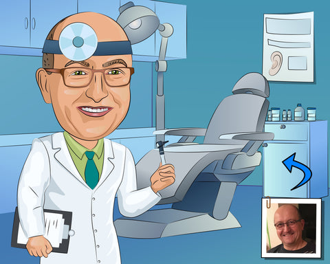 HNO-Arzt Karikatur
