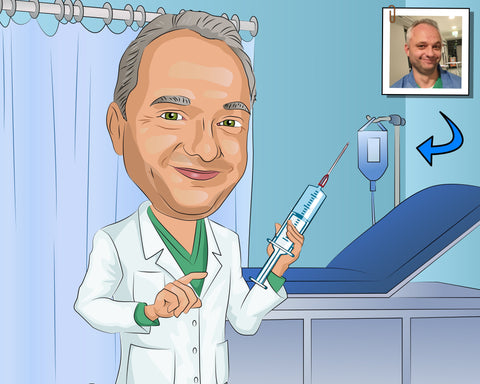 Phlebotomist Karikatur