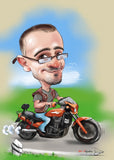 Karikatur mit dem Auto oder Motorrad - Karikaturen-Online - 8
